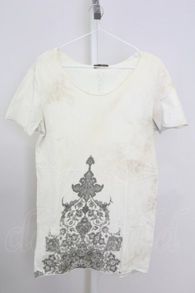 画像1: goa / ペイズリープリントムラ染めTシャツ  オフホワイト T-25-08-06-009-go-ts-YM-ZT