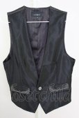 画像1: CIVARIZE / グリッターストライプ刺繍入りジレ　ベスト 46 ブラックｘシルバー T-25-08-06-002-CI-to-YM-ZT (1)