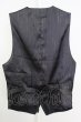 画像2: CIVARIZE / グリッターストライプ刺繍入りジレ　ベスト 46 ブラックｘシルバー T-25-08-06-002-CI-to-YM-ZT106 (2)