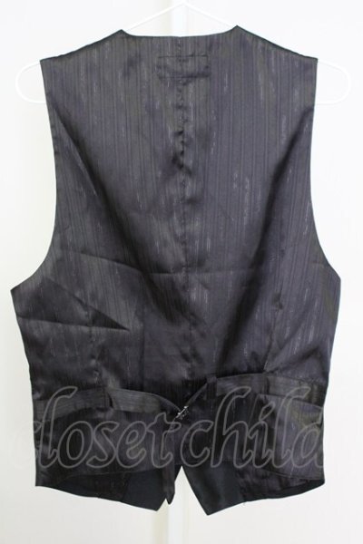画像2: CIVARIZE / グリッターストライプ刺繍入りジレ　ベスト 46 ブラックｘシルバー T-25-08-06-002-CI-to-YM-ZT