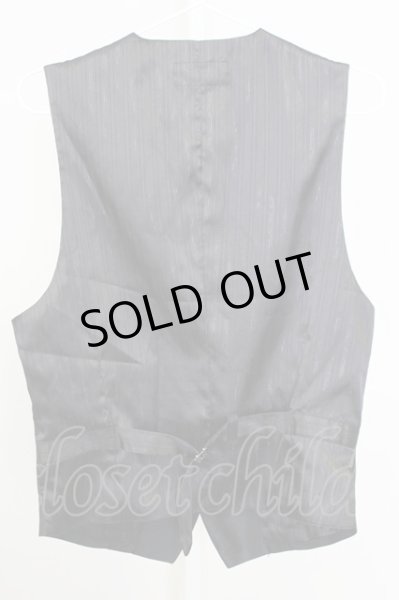 画像2: CIVARIZE / グリッターストライプ刺繍入りジレ　ベスト 46 ブラックｘシルバー T-25-08-06-002-CI-to-YM-ZT106 (2)