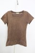 画像1: goa / ショットガンダメージピアシング Tシャツ  ブラウン T-25-08-06-015-go-ts-YM-ZT107 (1)