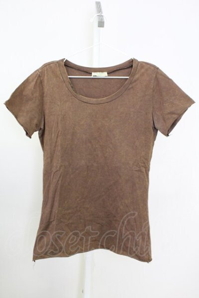 画像1: goa / ショットガンダメージピアシング Tシャツ  ブラウン T-25-08-06-015-go-ts-YM-ZT