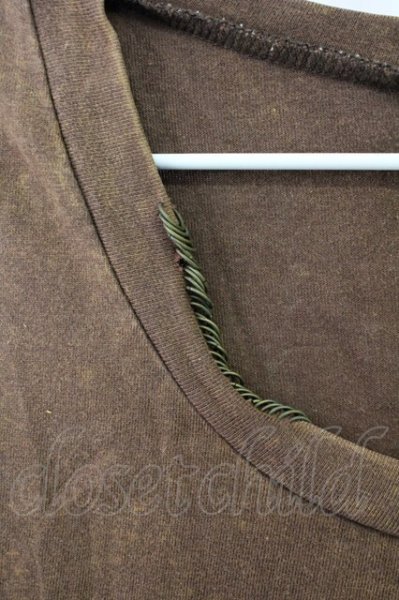 画像3: goa / ショットガンダメージピアシング Tシャツ  ブラウン T-25-08-06-015-go-ts-YM-ZT107 (3)