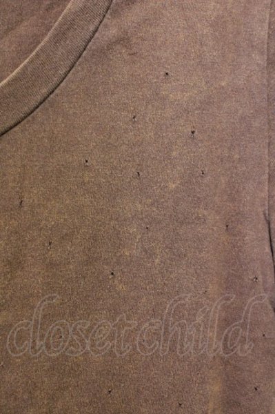 画像4: goa / ショットガンダメージピアシング Tシャツ  ブラウン T-25-08-06-015-go-ts-YM-ZT107 (4)