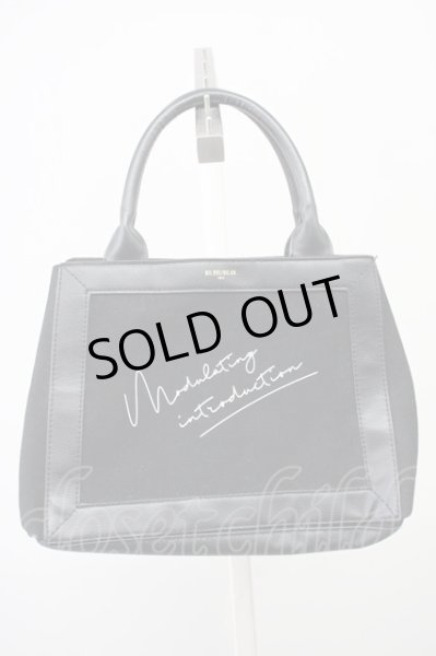 画像1: NIL DUE / NIL UN TOKYO / LEATHER MASKING CANVAS TOTE バッグ（S）  ブラック T-25-08-29-018-NI-ba-YM-ZT (1)