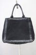 画像2: NIL DUE / NIL UN TOKYO / LEATHER MASKING CANVAS TOTE バッグ（L）  ブラック T-25-08-29-019-NI-ba-YM-ZT (2)