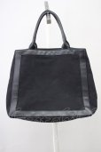 画像2: NIL DUE / NIL UN TOKYO / LEATHER MASKING CANVAS TOTE バッグ（L）  ブラック T-25-08-29-019-NI-ba-YM-ZT (2)