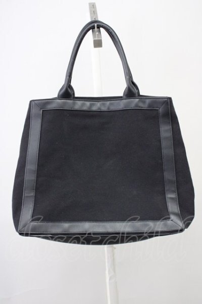 画像2: NIL DUE / NIL UN TOKYO / LEATHER MASKING CANVAS TOTE バッグ（L）  ブラック T-25-08-29-019-NI-ba-YM-ZT