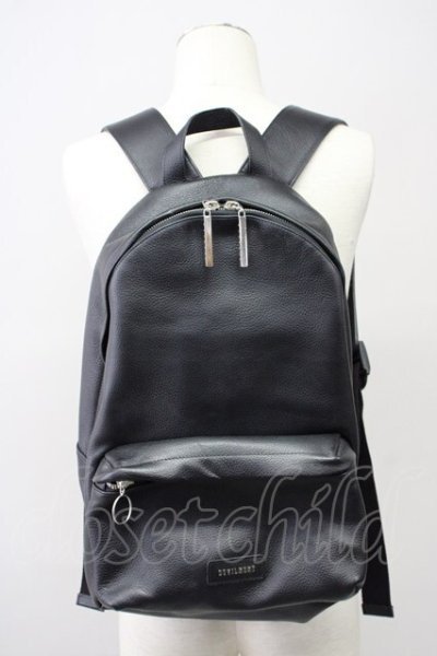 画像1: Moonage Devilment / レザーバックパック  ブラックｘシルバー T-25-08-29-020-Mo-ba-YM-ZT
