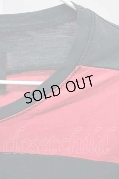 画像3: s'exprimer / ボーダーカットソー 44 ブラックｘレッド T-25-08-29-003-s'-to-YM-ZT144 (3)