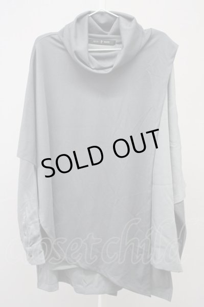 画像1: NO ID. BLACK / アシンメトリーレイヤードオフタートルロンT ONE グレー T-25-08-29-004-NO-to-YM-ZT144 (1)