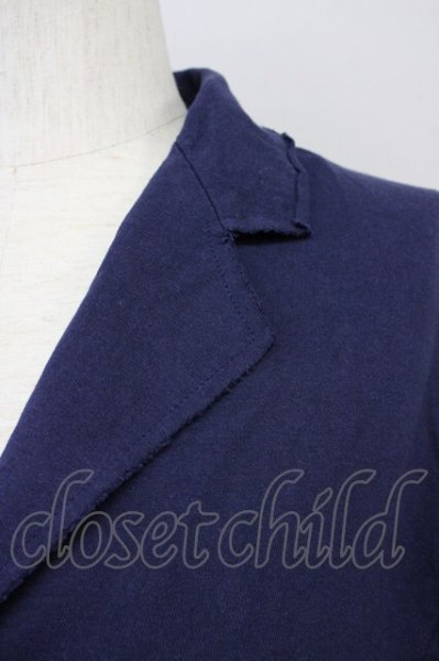画像3: NO ID. / C天竺カットオフ7分袖チェスタージャケット 1 ネイビー T-25-08-29-007-NO-to-YM-ZT144 (3)
