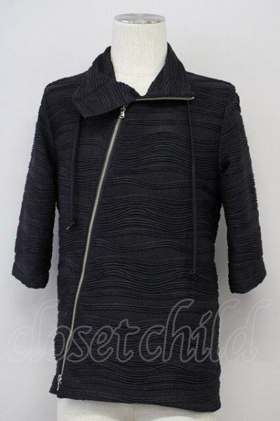 画像1: TORNADO MART / 格子ウェーブ7分袖スタンドジャケット M ブラック T-25-08-29-008-TO-to-YM-ZT144 (1)