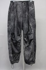 NO ID. / ブリーチデニムワイドパンツ 2 ブラック T-25-08-29-010-NO-pa-YM-ZT