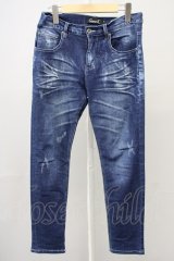 CavariA / ヒゲ加工ストレッチデニムパンツ 44 インディゴ T-25-08-29-013-Ca-pa-YM-ZT