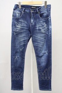 NO ID. パンツ.RESURRECTION コラボ ストレッチデニムデストロイ加工