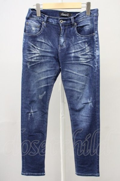 画像1: CavariA / ヒゲ加工ストレッチデニムパンツ 44 インディゴ T-25-08-29-013-Ca-pa-YM-ZT