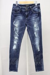 CavariA / ダメージストレッチデニムパンツ 44 インディゴ T-25-08-29-014-Ca-pa-YM-ZT