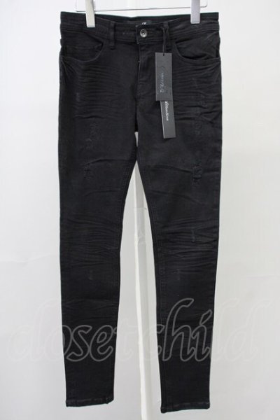 画像1: CavariA / ダメージストレッチデニムパンツ 42 ブラック T-25-08-29-016-Ca-pa-YM-ZT