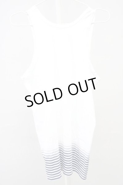 画像2: maxsix / グラデーションボーダータンクトップ L ホワイト T-25-09-03-002-ma-to-YM-ZT064 (2)