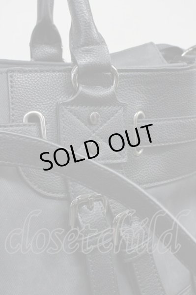 画像4: TORNADO MART / デニムPUベルテッドボストンバッグ  ブラック T-25-09-03-023-TO-ba-YM-ZT (4)