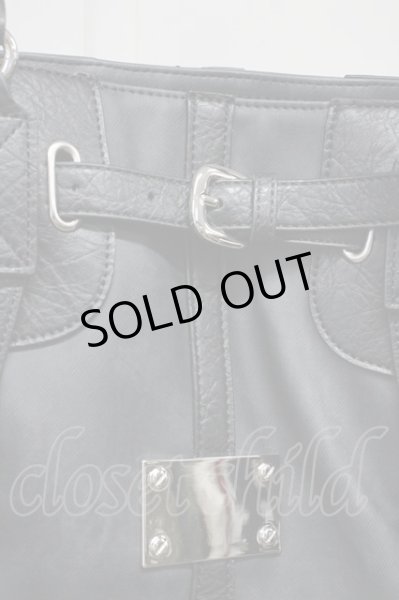 画像4: TORNADO MART / デニムライクベルテッドトートバッグ  ブラック T-25-09-03-024-TO-ba-YM-ZT-MK002 (4)