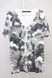 NO ID. / Wing プリントロングTシャツ 1 ホワイト T-25-09-03-005-NO-ts-YM-ZT