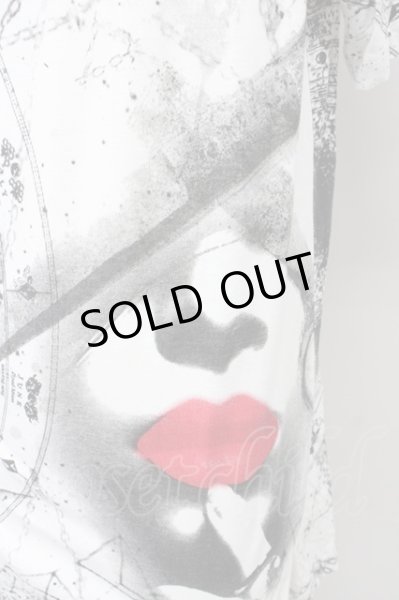 画像3: NO ID. / 総柄ロング半袖パーカー 2 ホワイト T-25-09-03-016-NO-to-YM-ZT (3)