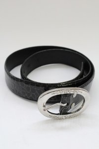 CIVARIZE / パテントエンボスベルト 44 ブラックｘシルバー T-25-09-05-023-CI-0-YM-ZT