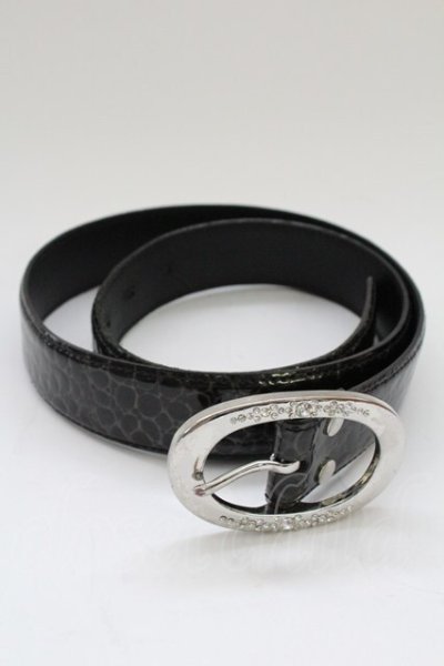 画像1: CIVARIZE / パテントエンボスベルト 44 ブラックｘシルバー T-25-09-05-023-CI-0-YM-ZT