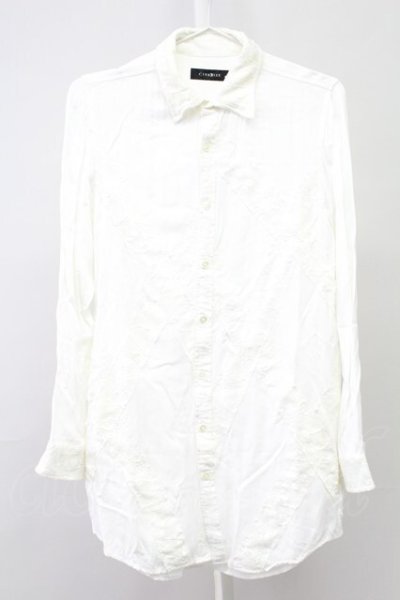 画像1: CIVARIZE / Sincereレース切り替えロングシャツ 44 ホワイト T-25-09-05-005-CI-sh-YM-ZT