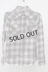 FUGA / Square 顔料加工チェックウエスタンシャツ 44 レッドｘグレー T-25-09-05-012-FU-sh-YM-ZT
