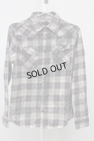 画像1: FUGA / Square 顔料加工チェックウエスタンシャツ 44 レッドｘグレー T-25-09-05-012-FU-sh-YM-ZT