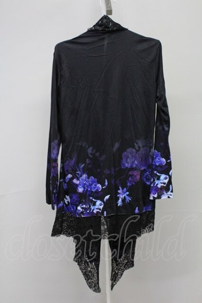 画像2: CIVARIZE / Angerレイヤードレーストッパーフラワーカーディガン 44 ブラックｘブルー T-25-09-05-013-CI-to-YM-ZT