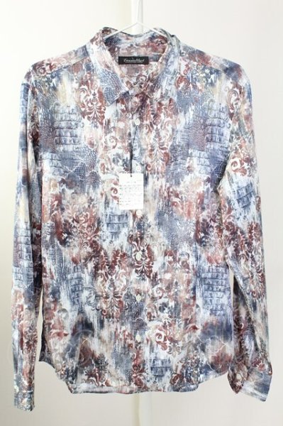 画像1: TORNADO MART / アラビアンクロコダイルプリントシャツ LL ブラウン T-25-09-11-019-TO-sh-YM-ZT220 (1)