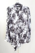 CIVARIZE / Invisible花柄ジャガードロングシャツ 46 ブラック T-25-09-11-021-CI-sh-YM-ZT