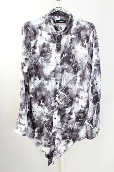 画像1: CIVARIZE / Invisible花柄ジャガードロングシャツ 46 ブラック T-25-09-11-021-CI-sh-YM-ZT