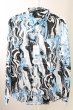 画像1: TORNADO MART / マーブルフラワープリントシャツ LL ブルー T-25-09-11-022-TO-sh-YM-ZT (1)