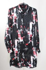 CIVARIZE / ストライプローズロングジャガードシャツ 46 ブラックｘレッド T-25-09-11-025-CI-sh-YM-ZT