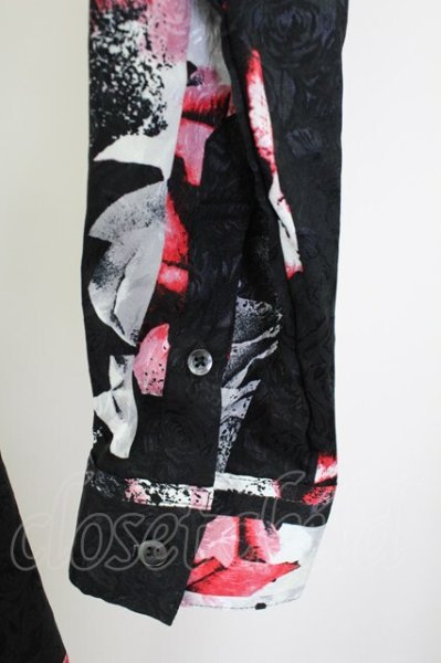 画像4: CIVARIZE / ストライプローズロングジャガードシャツ 46 ブラックxレッド T-25-09-11-025-CI-sh-YM-ZT220 (4)