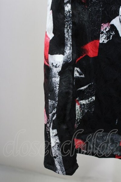 画像6: CIVARIZE / ストライプローズロングジャガードシャツ 46 ブラックxレッド T-25-09-11-025-CI-sh-YM-ZT220 (6)