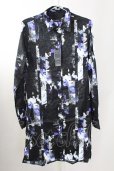 画像1: CIVARIZE / ストライプローズロングジャガードシャツ 46 ブラックｘパープル T-25-09-11-026-CI-sh-YM-ZT (1)