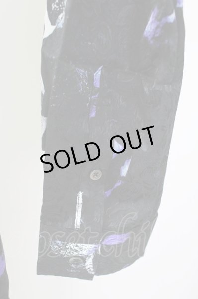 画像4: CIVARIZE / ストライプローズロングジャガードシャツ 46 ブラックｘパープル T-25-09-11-026-CI-sh-YM-ZT (4)