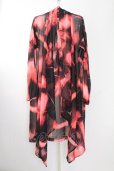 画像1: Wrouge / 総柄シフォンカーディガン  レッドｘブラック T-25-09-11-029-Wr-to-YM-ZT (1)