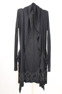 MIDAS / ロングテレコカーディガン  ブラック T-25-09-11-034-MI-to-YM-ZT303
