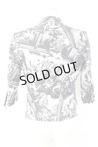 画像2: SOS TE NUTO / 総柄六部袖ポンチテーラードジャケット 48 ブラック T-25-09-11-041-SO-ja-YM-ZT224 (2)