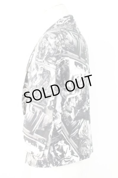 画像3: SOS TE NUTO / 総柄六部袖ポンチテーラードジャケット 48 ブラック T-25-09-11-041-SO-ja-YM-ZT224 (3)