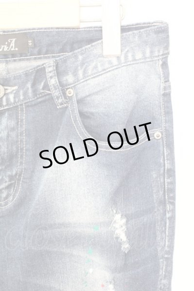 画像4: CavariA / ペイントリペアダメージスキニーデニムパンツ 44 インディゴ T-25-09-11-045-Ca-pa-YM-ZT224 (4)