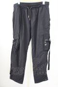 LEGENDA / ナイロンカーゴパンツ  ブラック T-25-09-11-046-LE-pa-YM-ZT